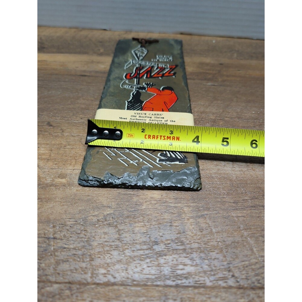 New Orleans Louisiana Jazz Bourbon Street Painted Roof Slate Tile 1987 Signed NB - Picture 6 of 7